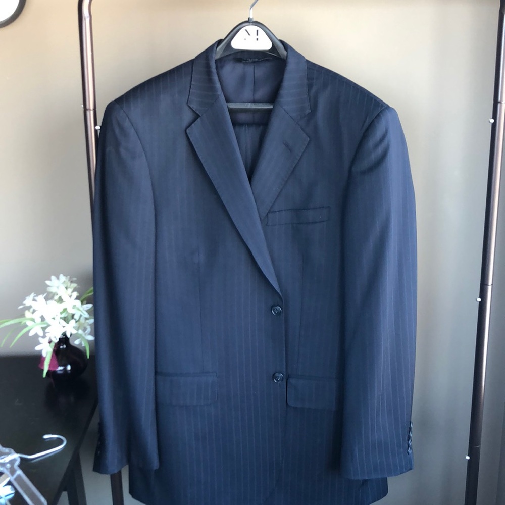 FULL PRONTO UOMO COUTURE NAVY PINSTRIPE SUIT